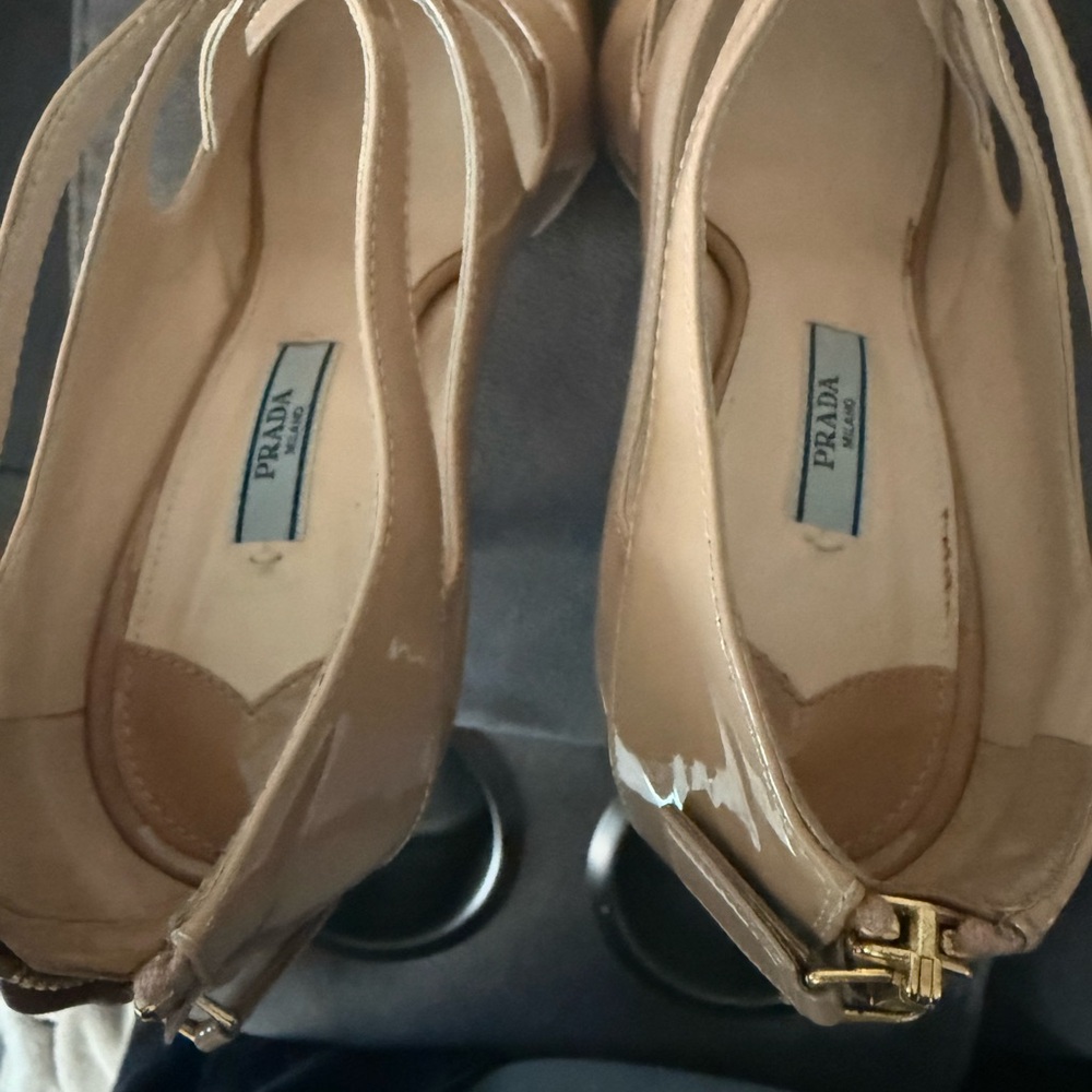 Prada Milano Peep-Toe Heels - Beige Excellent#designer#Graduation #Prom - Picture 6 of 8